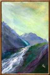 Encaustic Fine Art Paintings - Moss Beck Falls