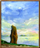 Encaustic Fine Art Paintings - Macleod's Stone, Isle of Harris, Outer Hebrides