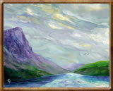 Encaustic Fine Art Paintings - Loch Scourst Sron Scourst Isles of Harris